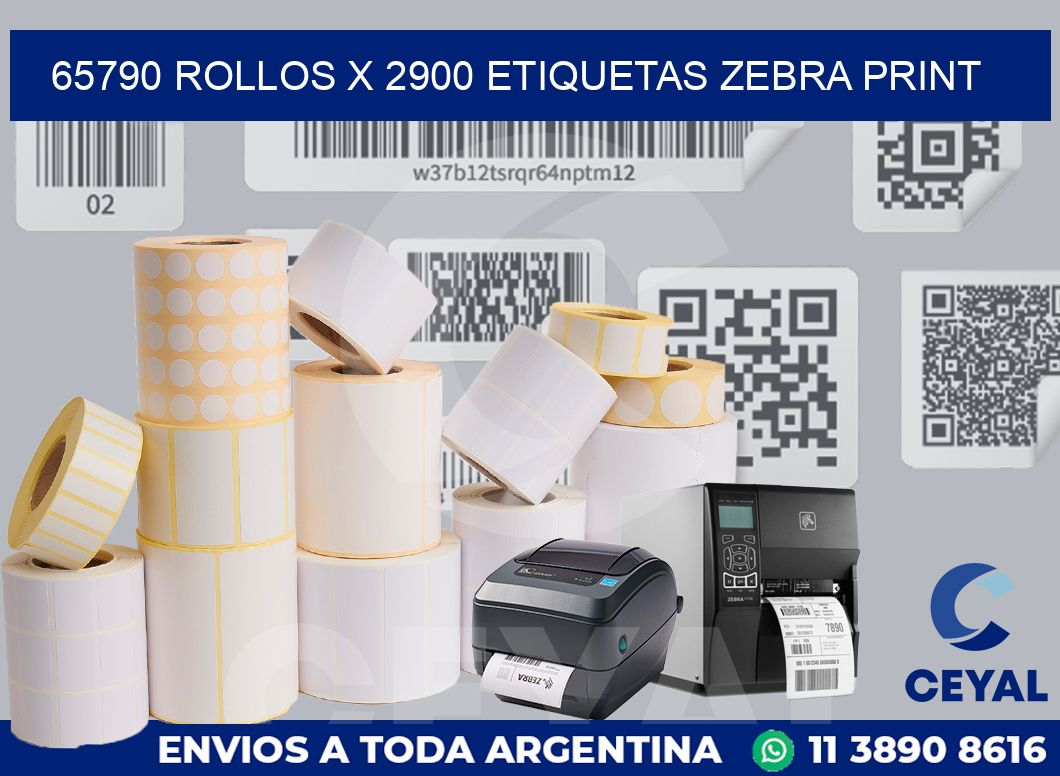 65790 Rollos x 2900 etiquetas zebra print