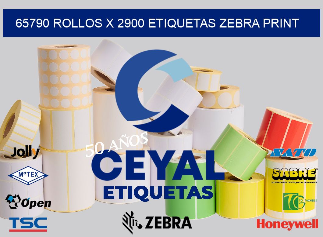 65790 Rollos x 2900 etiquetas zebra print