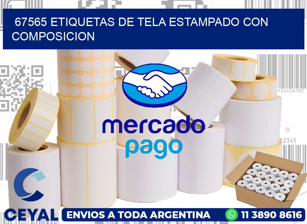 67565 ETIQUETAS DE TELA ESTAMPADO CON COMPOSICION