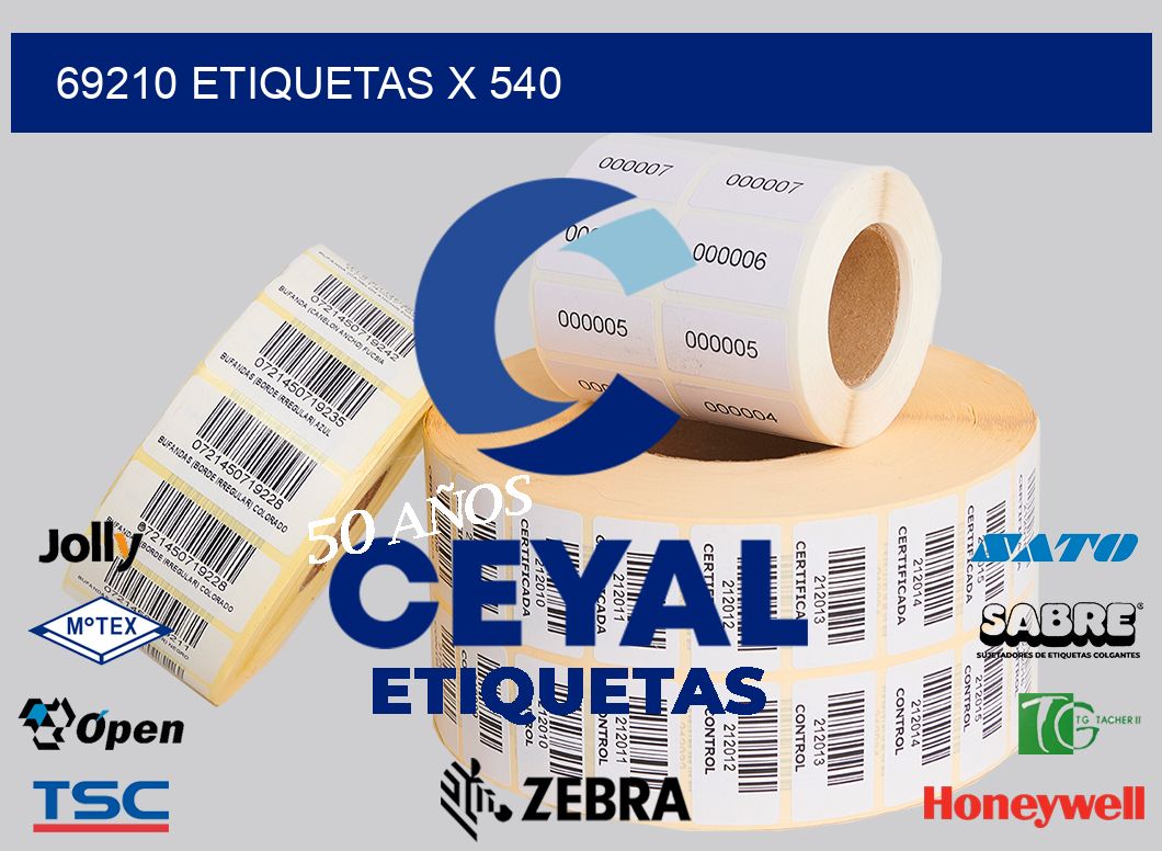 69210 Etiquetas x 540