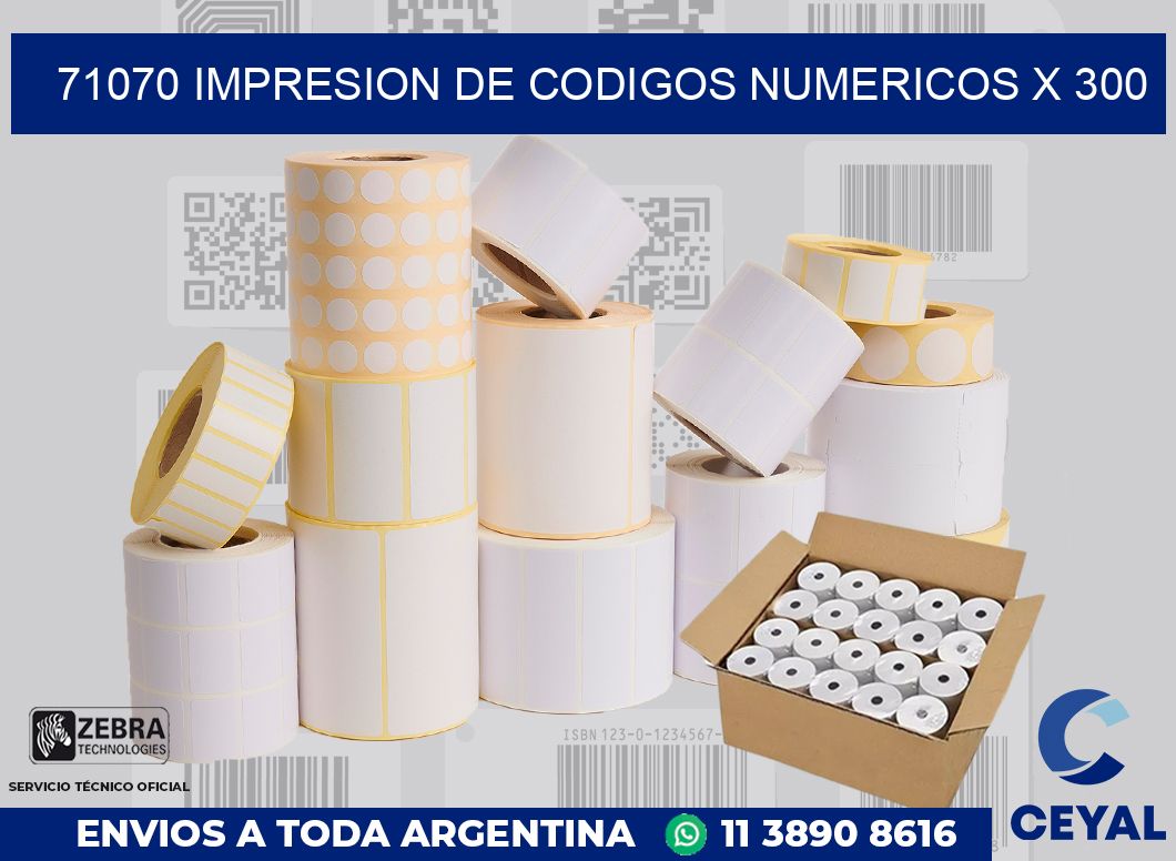 71070 impresion de codigos numericos x 300