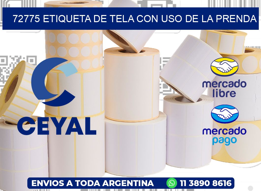 72775 ETIQUETA DE TELA CON USO DE LA PRENDA