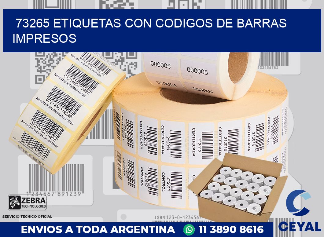 73265 ETIQUETAS CON CODIGOS DE BARRAS IMPRESOS