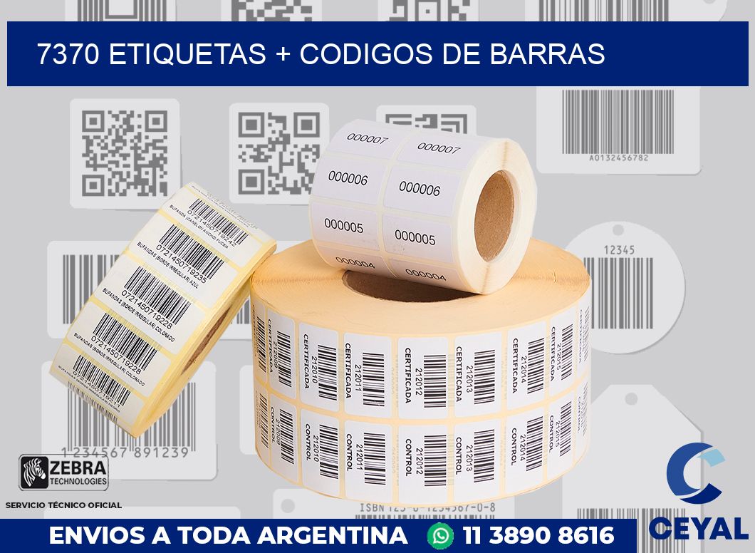 7370 etiquetas + codigos de barras