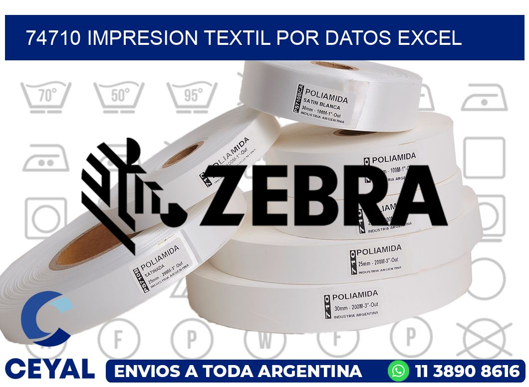 74710 IMPRESION TEXTIL POR DATOS EXCEL