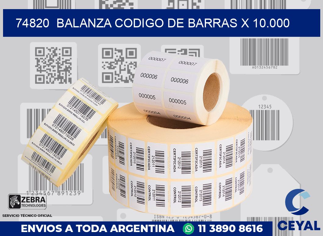 74820  balanza codigo de barras x 10.000