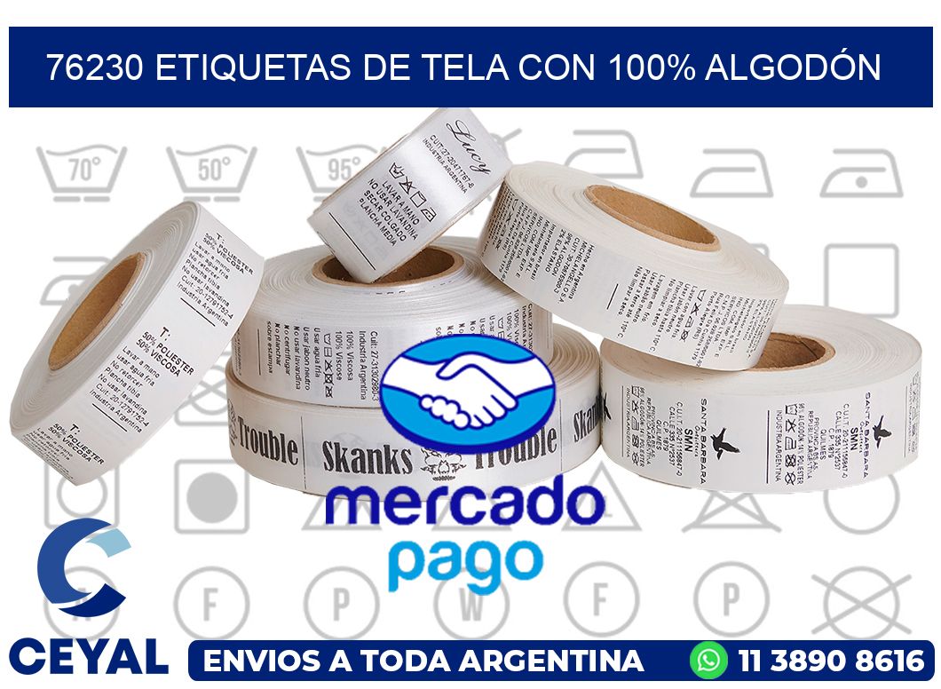 76230 ETIQUETAS DE TELA CON 100% ALGODÓN