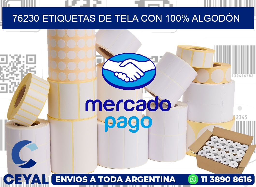 76230 ETIQUETAS DE TELA CON 100% ALGODÓN