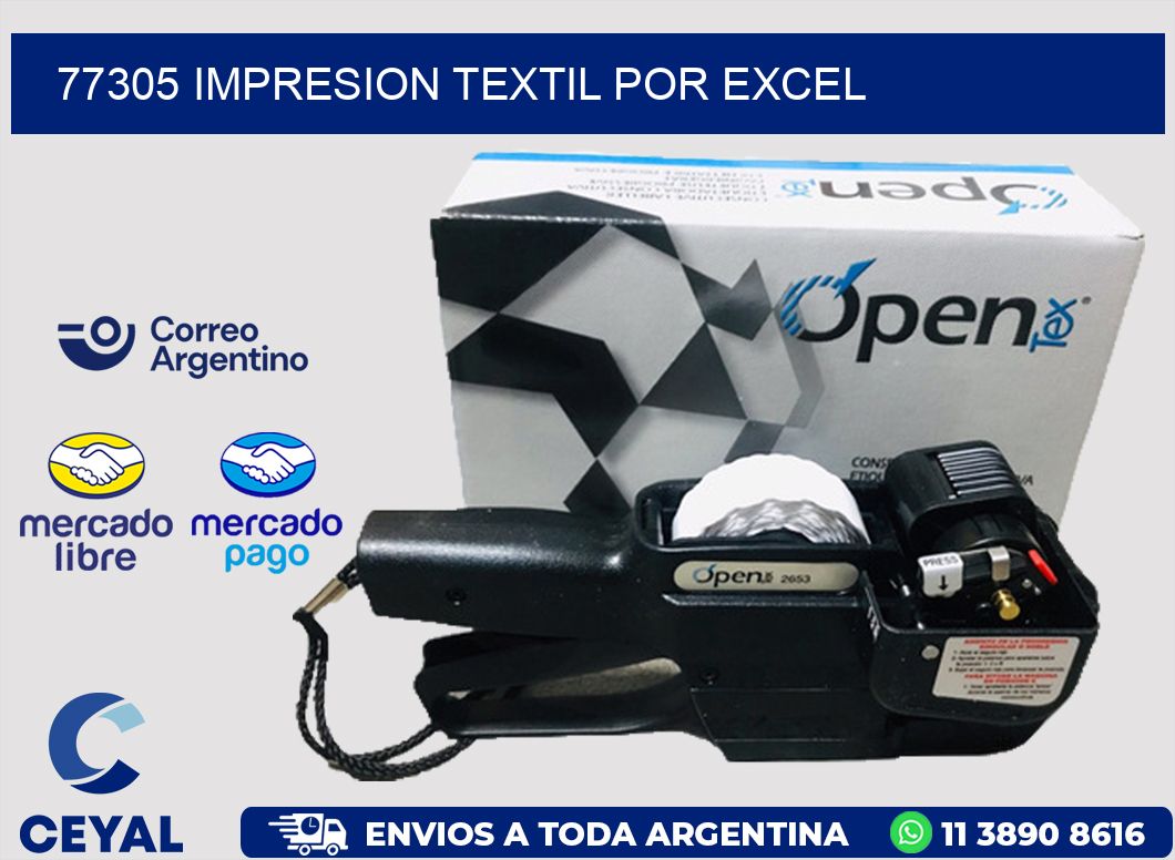 77305 IMPRESION TEXTIL POR EXCEL