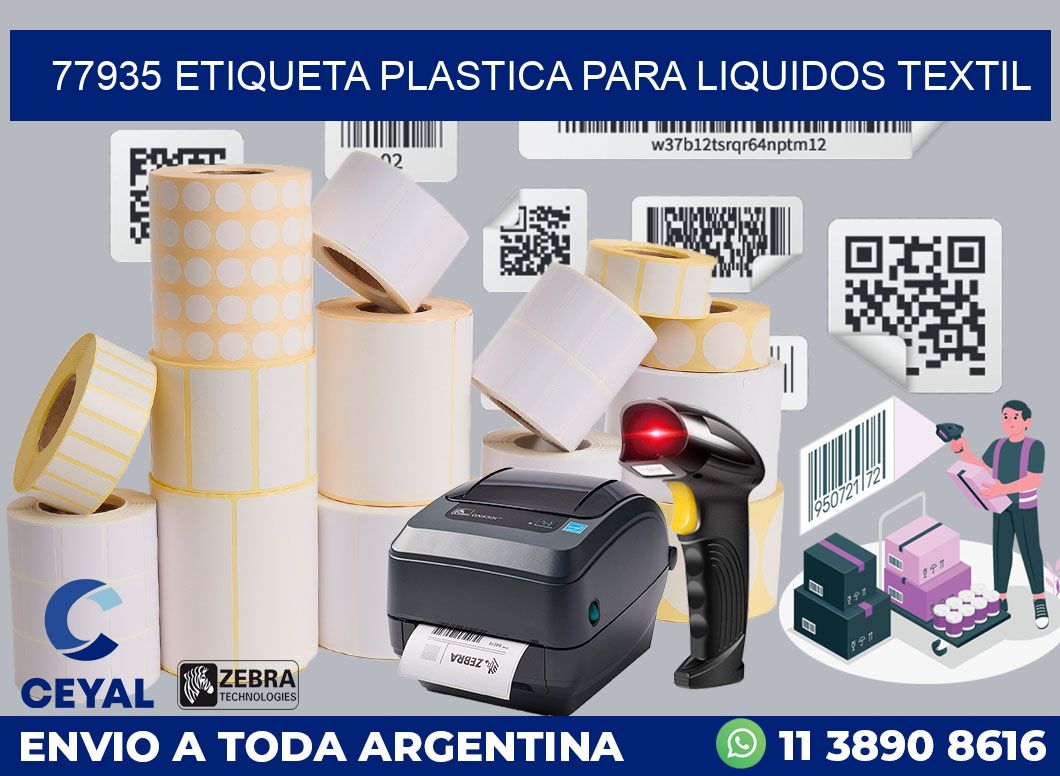 77935 ETIQUETA PLASTICA PARA LIQUIDOS TEXTIL