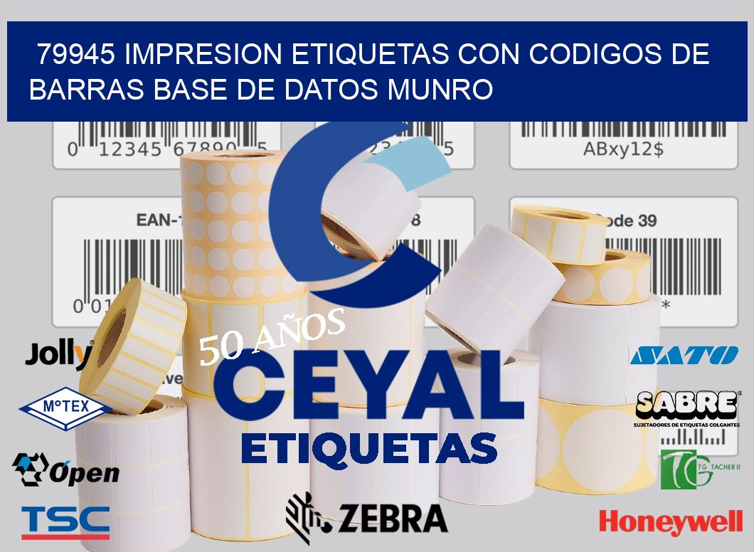 79945 IMPRESION ETIQUETAS CON CODIGOS DE BARRAS BASE DE DATOS MUNRO