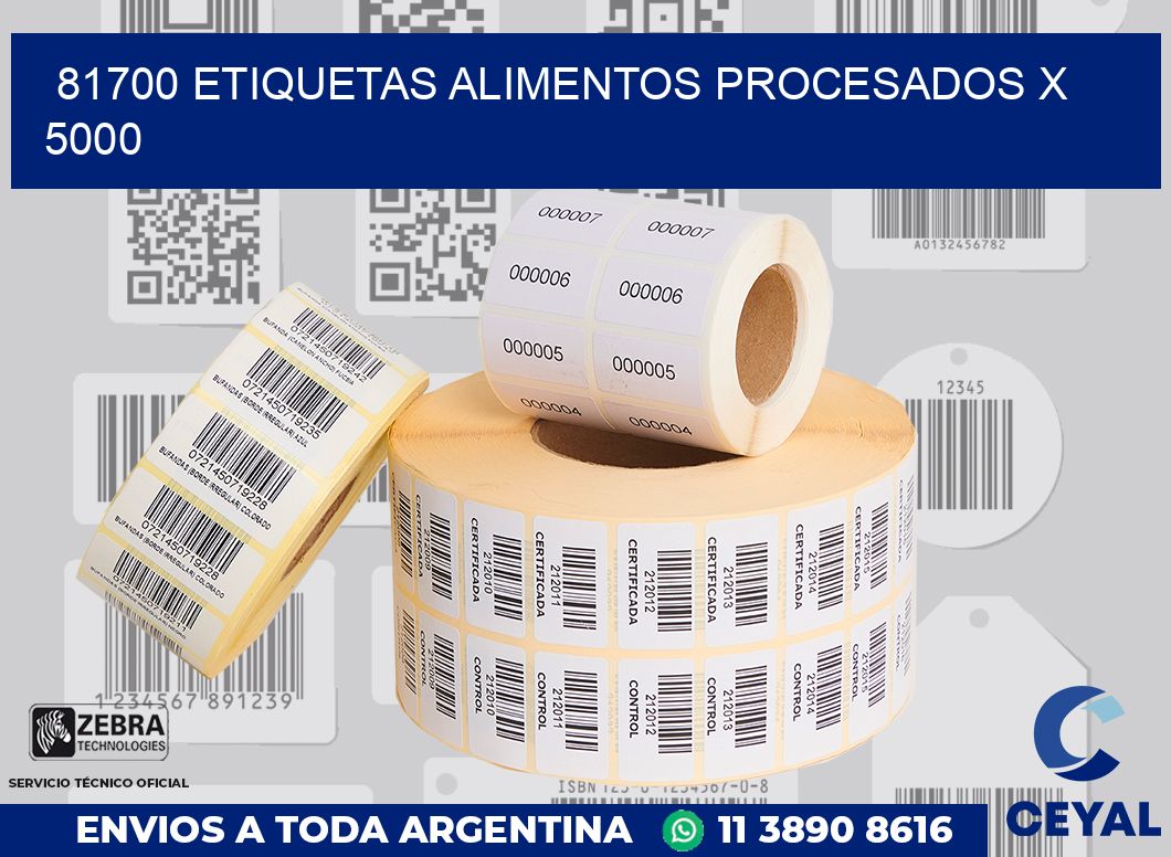 81700 etiquetas alimentos procesados x 5000