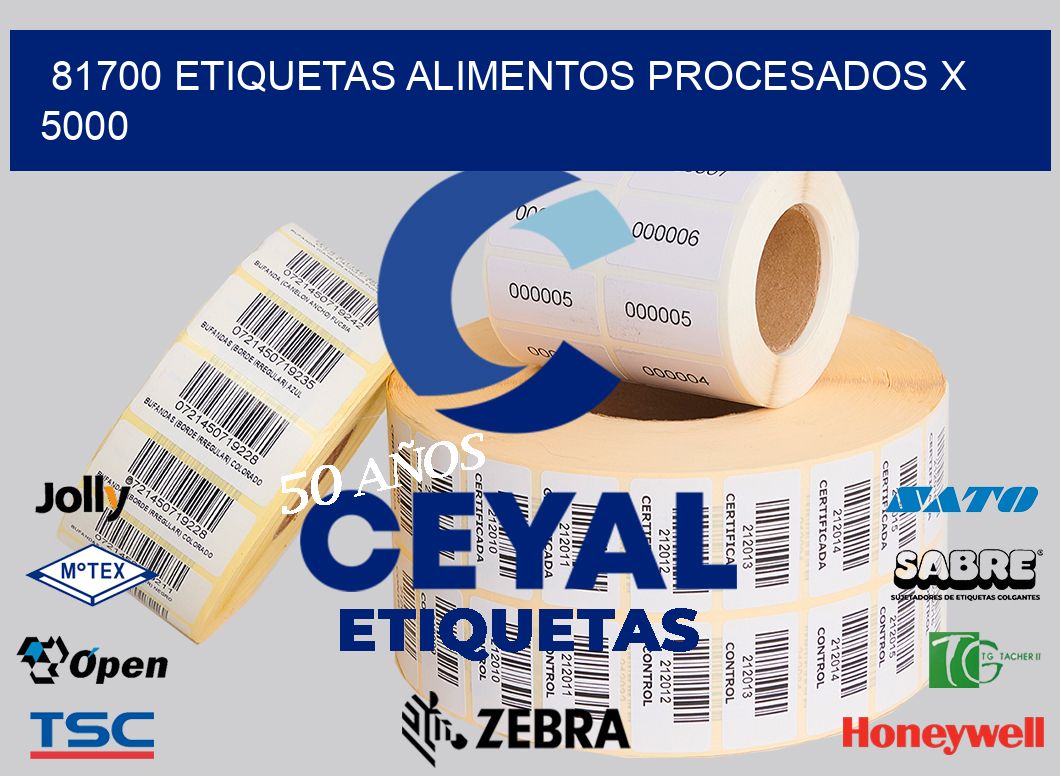 81700 etiquetas alimentos procesados x 5000