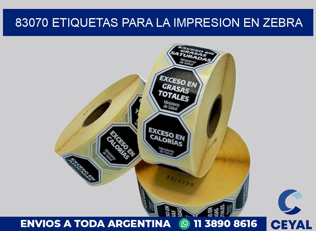 83070 ETIQUETAS PARA LA IMPRESION EN ZEBRA