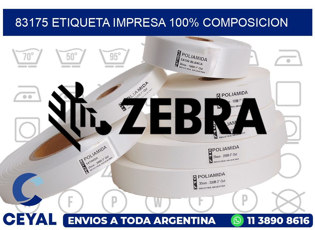 83175 ETIQUETA IMPRESA 100% COMPOSICION