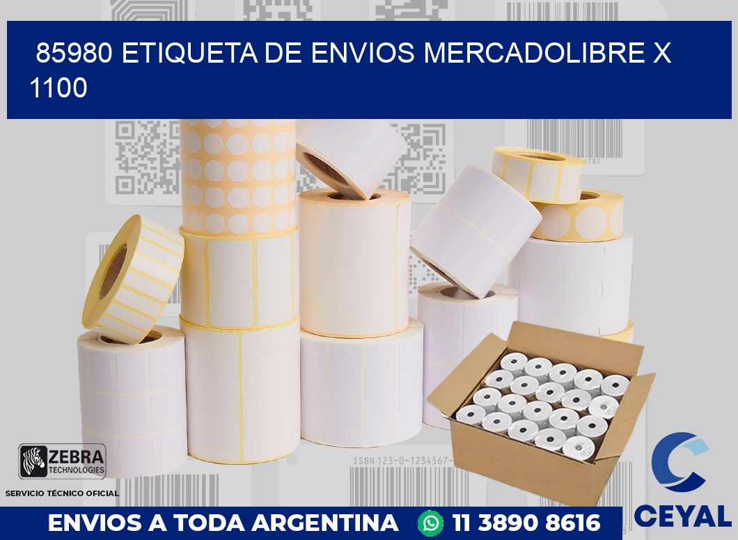 85980 etiqueta de envios mercadolibre x 1100