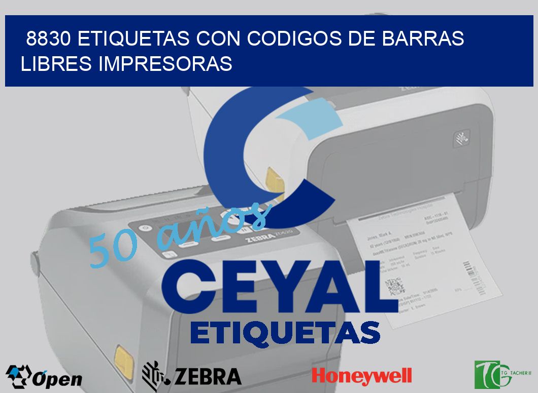 8830 ETIQUETAS CON CODIGOS DE BARRAS LIBRES IMPRESORAS
