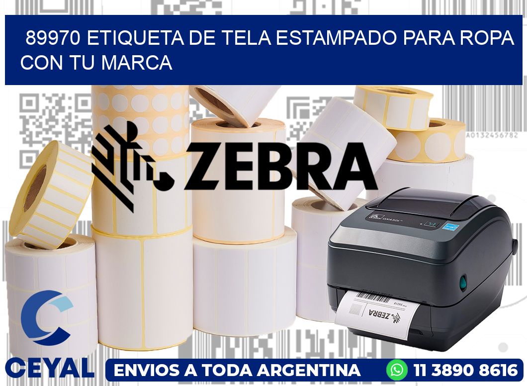 89970 ETIQUETA DE TELA ESTAMPADO PARA ROPA CON TU MARCA