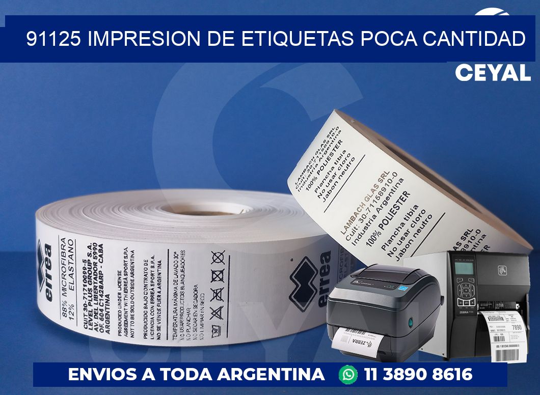 91125 IMPRESION DE ETIQUETAS POCA CANTIDAD
