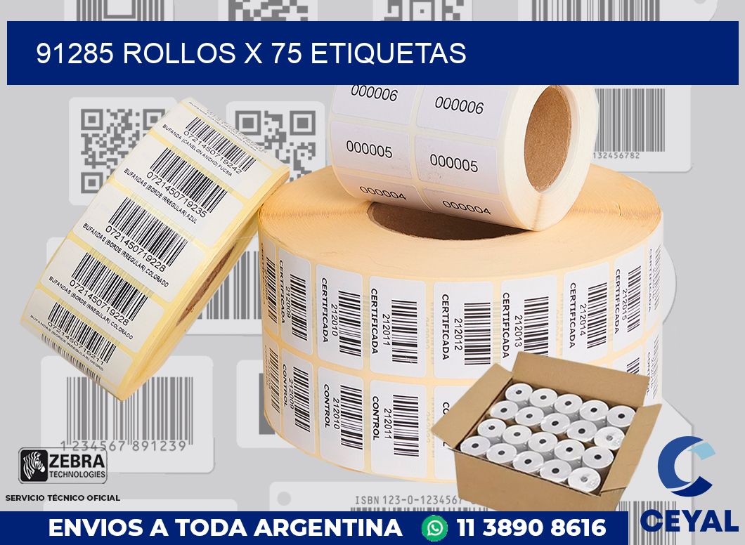 91285 Rollos x 75 etiquetas