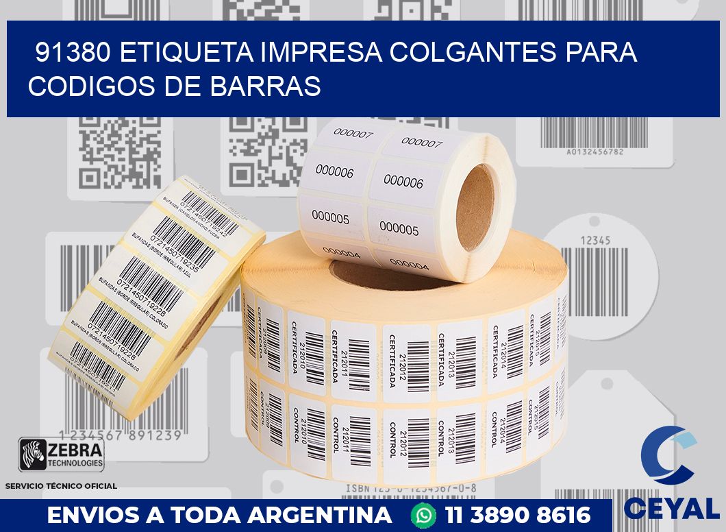 91380 ETIQUETA IMPRESA COLGANTES PARA CODIGOS DE BARRAS