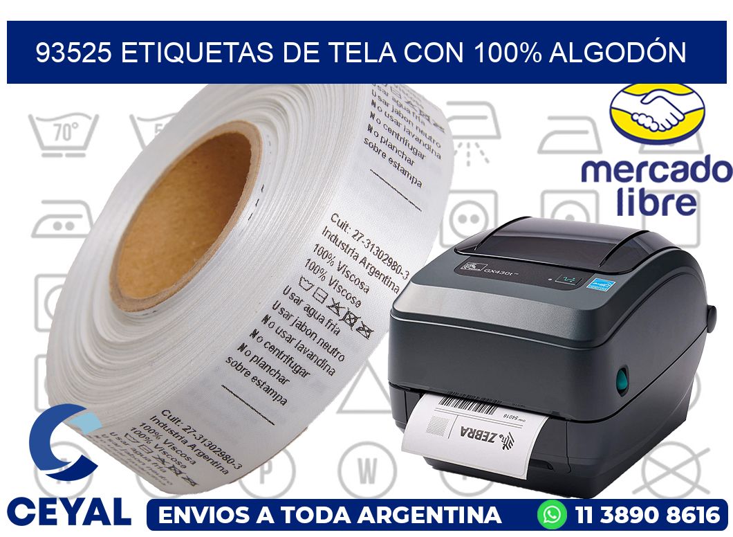 93525 ETIQUETAS DE TELA CON 100% ALGODÓN