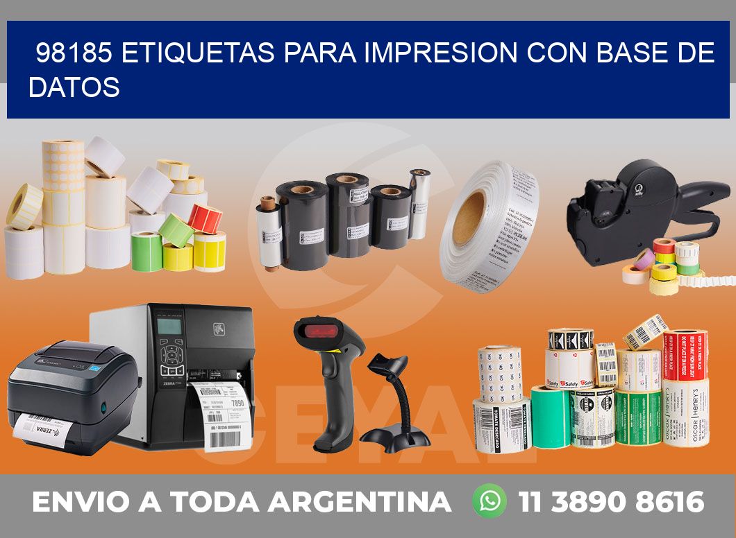 98185 ETIQUETAS PARA IMPRESION CON BASE DE DATOS