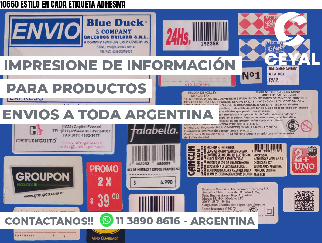 10660 ESTILO EN CADA ETIQUETA ADHESIVA