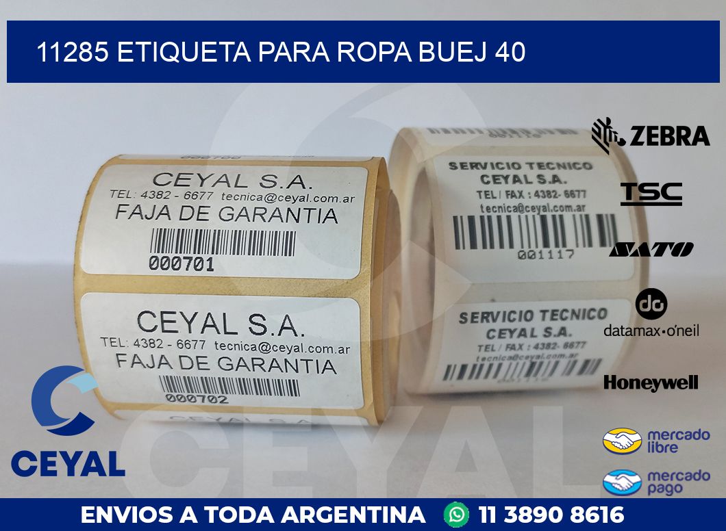 11285 ETIQUETA PARA ROPA BUEJ 40