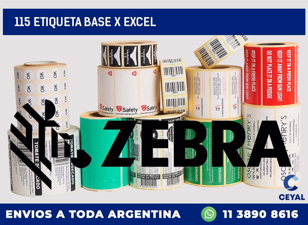 115 etiqueta base x excel