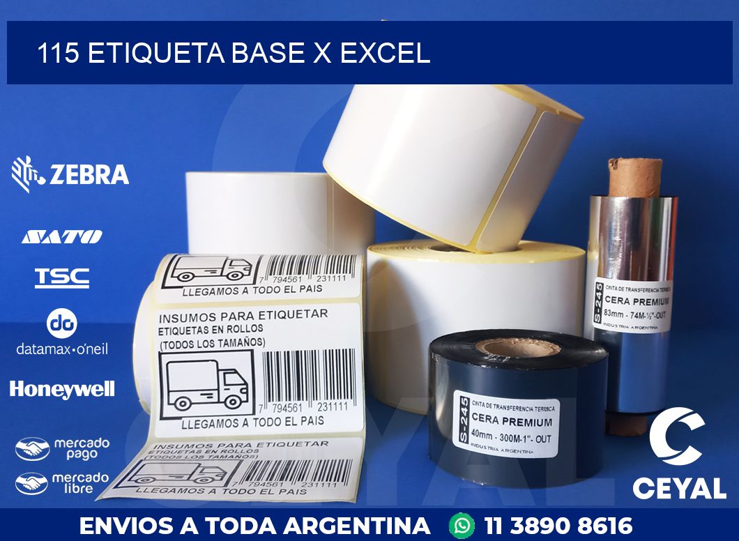 115 etiqueta base x excel