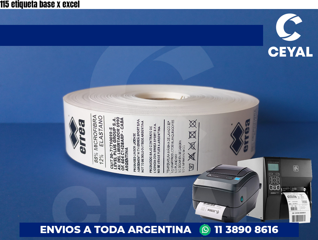 115 etiqueta base x excel