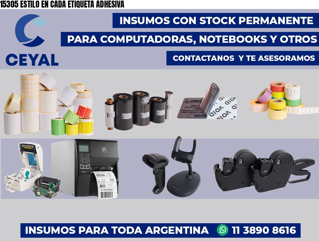 15305 ESTILO EN CADA ETIQUETA ADHESIVA