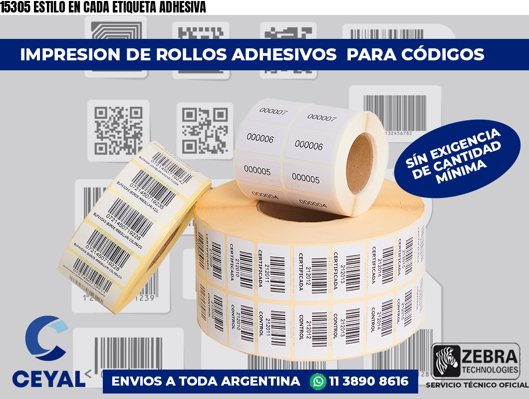 15305 ESTILO EN CADA ETIQUETA ADHESIVA
