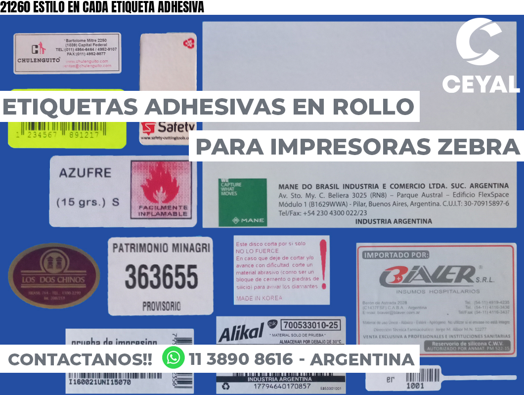 21260 ESTILO EN CADA ETIQUETA ADHESIVA
