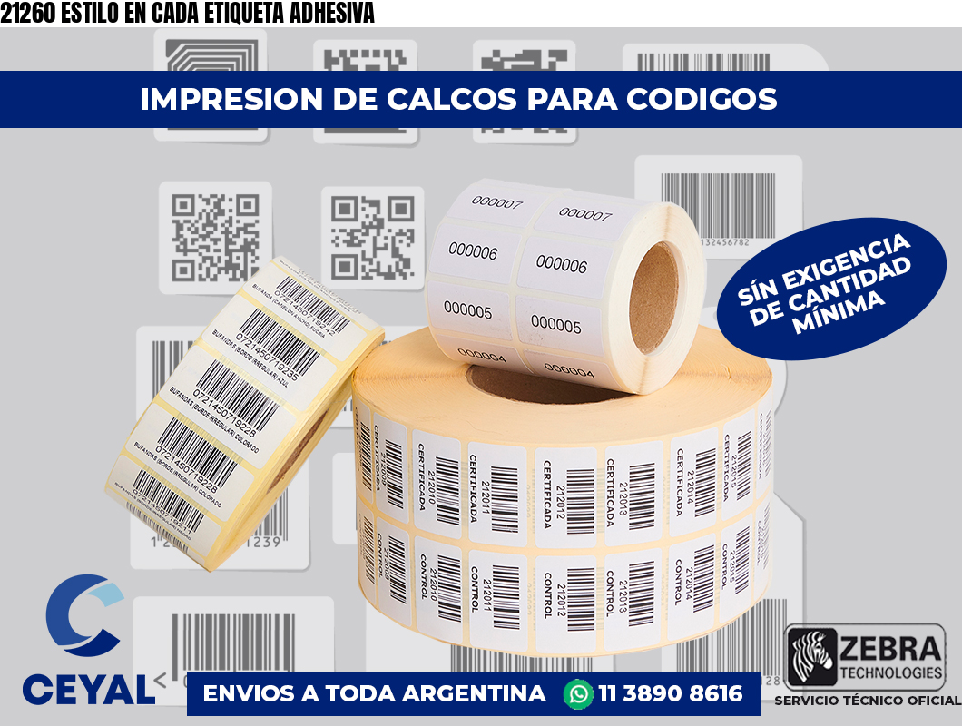 21260 ESTILO EN CADA ETIQUETA ADHESIVA