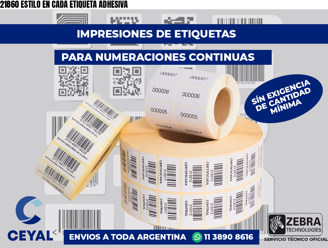 21860 ESTILO EN CADA ETIQUETA ADHESIVA