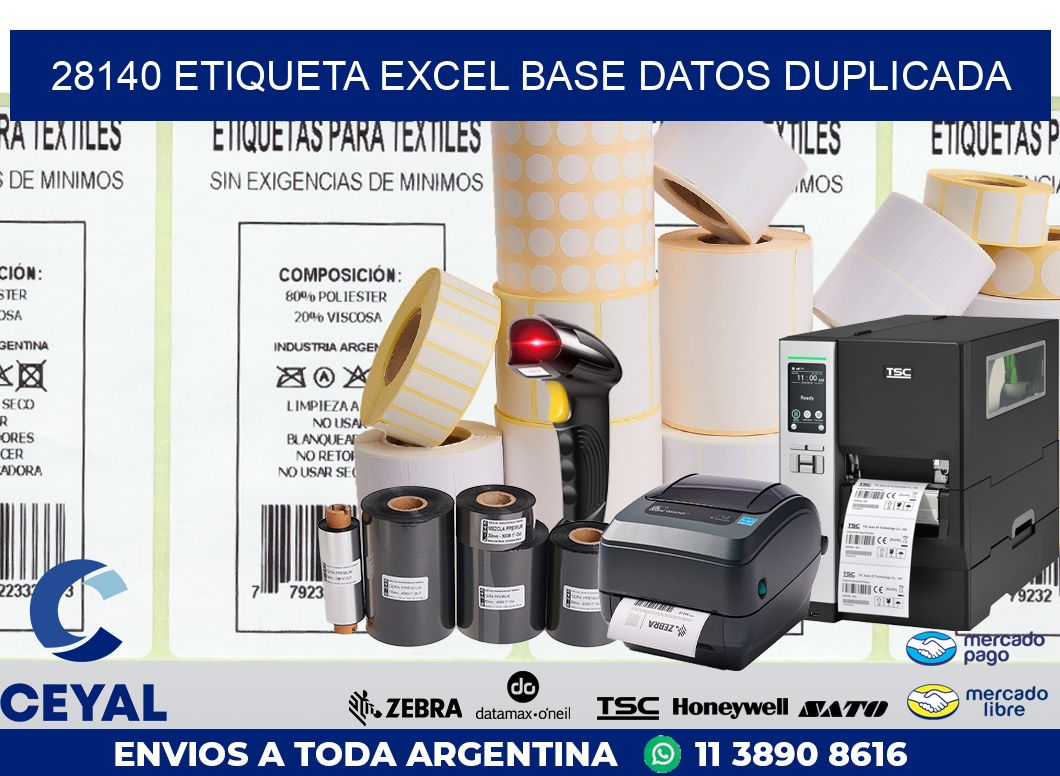 28140 etiqueta excel base datos duplicada