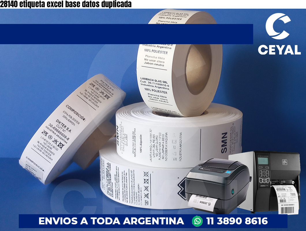 28140 etiqueta excel base datos duplicada