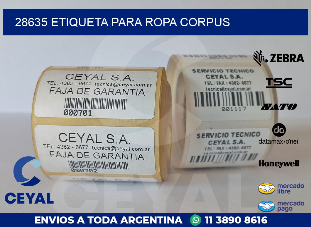 28635 ETIQUETA PARA ROPA CORPUS