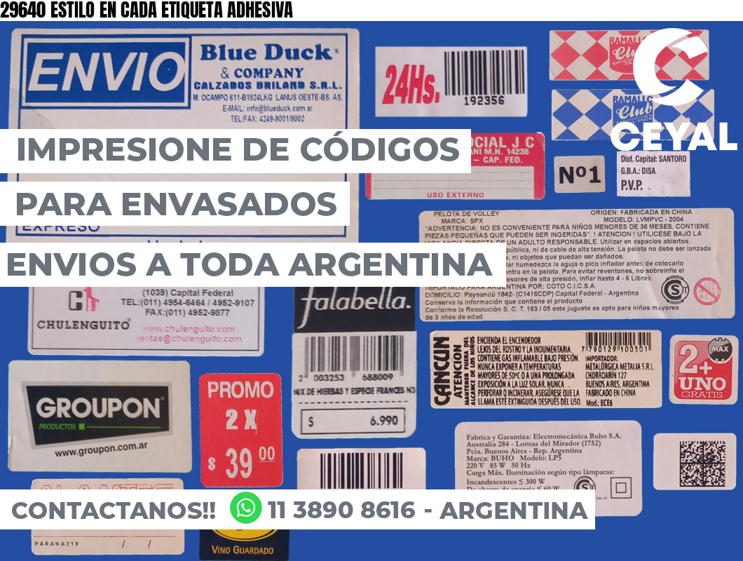 29640 ESTILO EN CADA ETIQUETA ADHESIVA