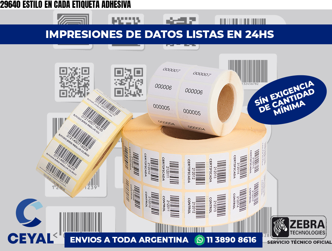 29640 ESTILO EN CADA ETIQUETA ADHESIVA