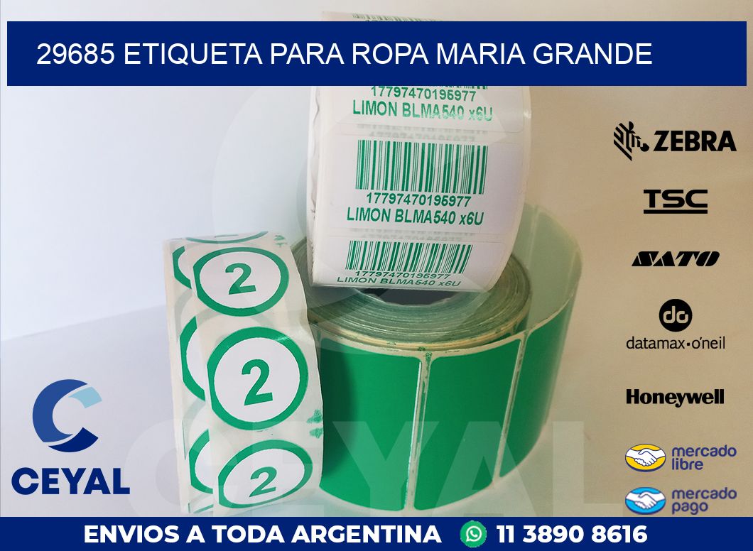 29685 ETIQUETA PARA ROPA MARIA GRANDE