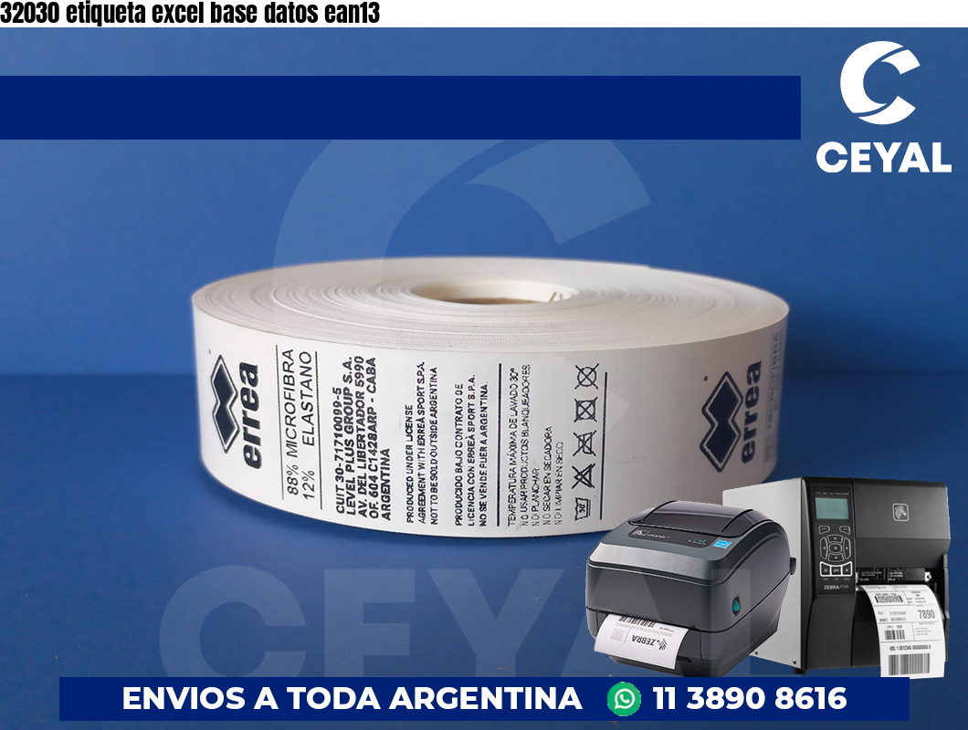 32030 etiqueta excel base datos ean13