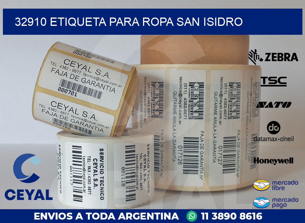 32910 ETIQUETA PARA ROPA SAN ISIDRO