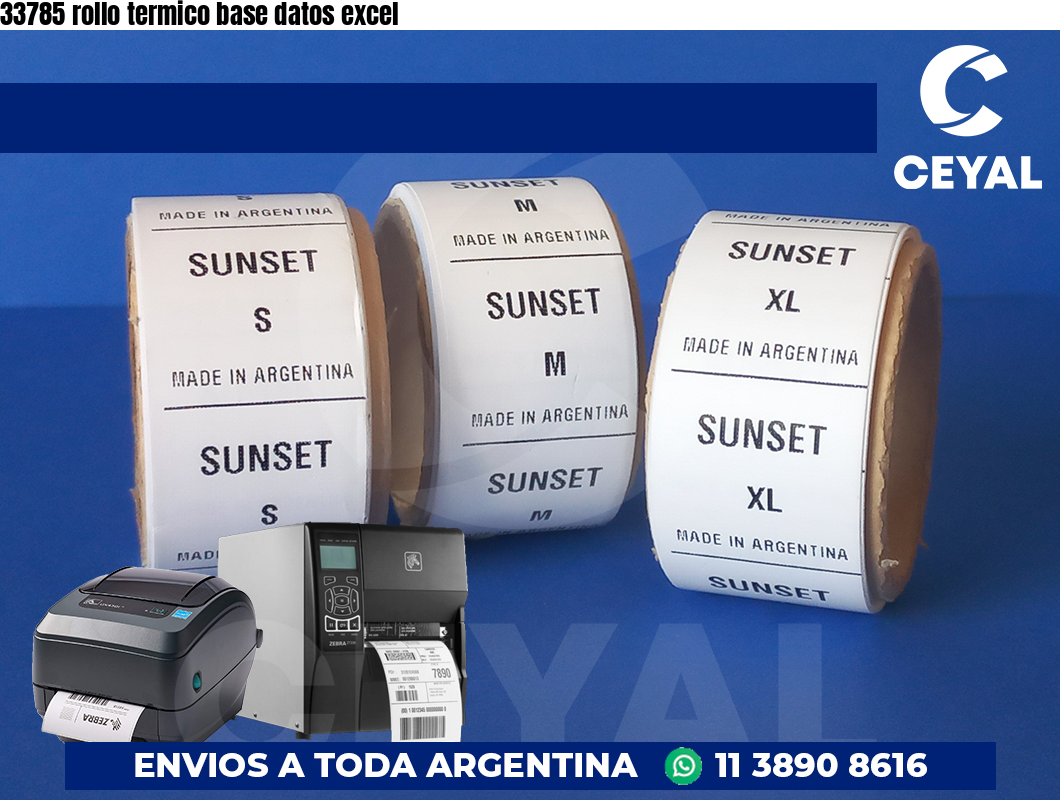 33785 rollo termico base datos excel