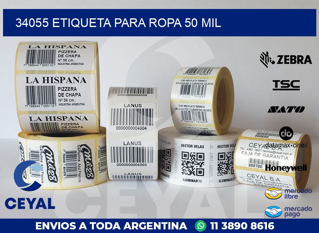 34055 ETIQUETA PARA ROPA 50 MIL