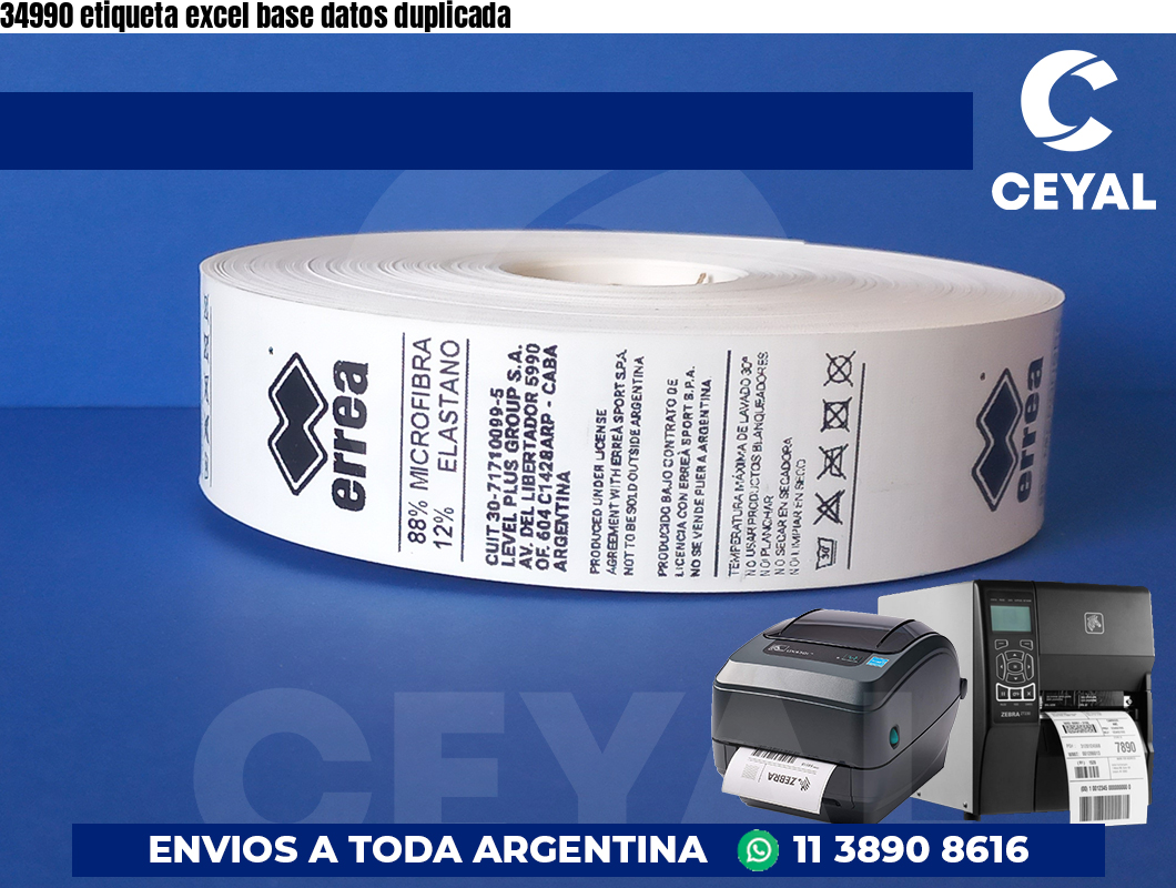 34990 etiqueta excel base datos duplicada