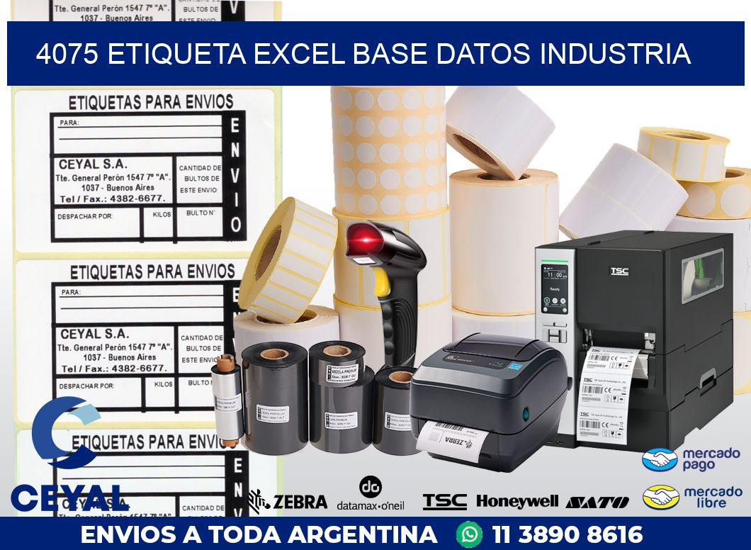 4075 etiqueta excel base datos industria