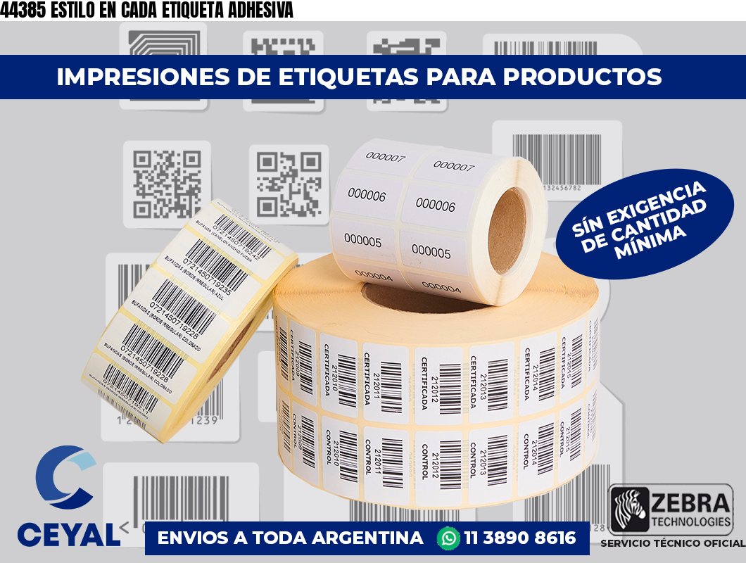 44385 ESTILO EN CADA ETIQUETA ADHESIVA